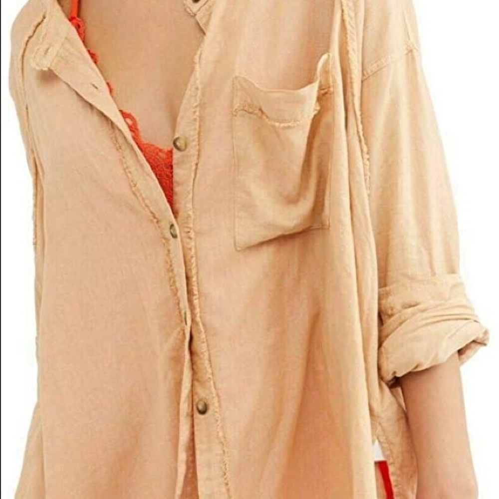 Free People Keep it Simple Button Down Top